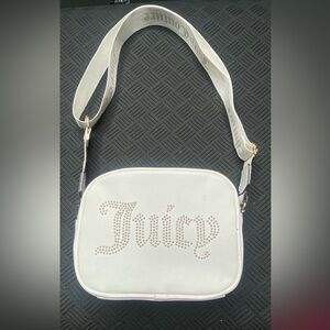 Juicy Couture White Faux Leather Obsession Camera Crossbody